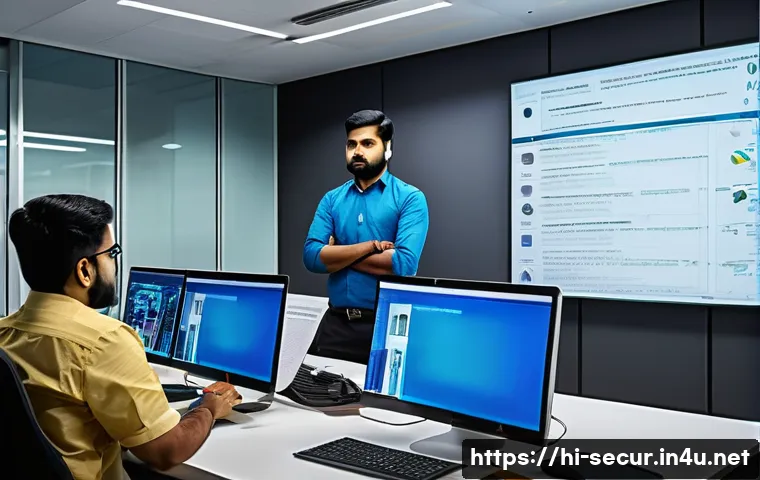 정보보안학 교육과정 - A modern Indian office setting where diverse employees engage in an interactive cybersecurity traini...